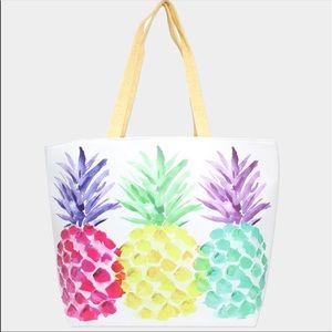 Beach Tote Bag Pineapple Theme